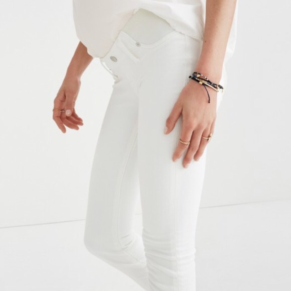 Madewell Maternity Skinny Jeans In Pure White
